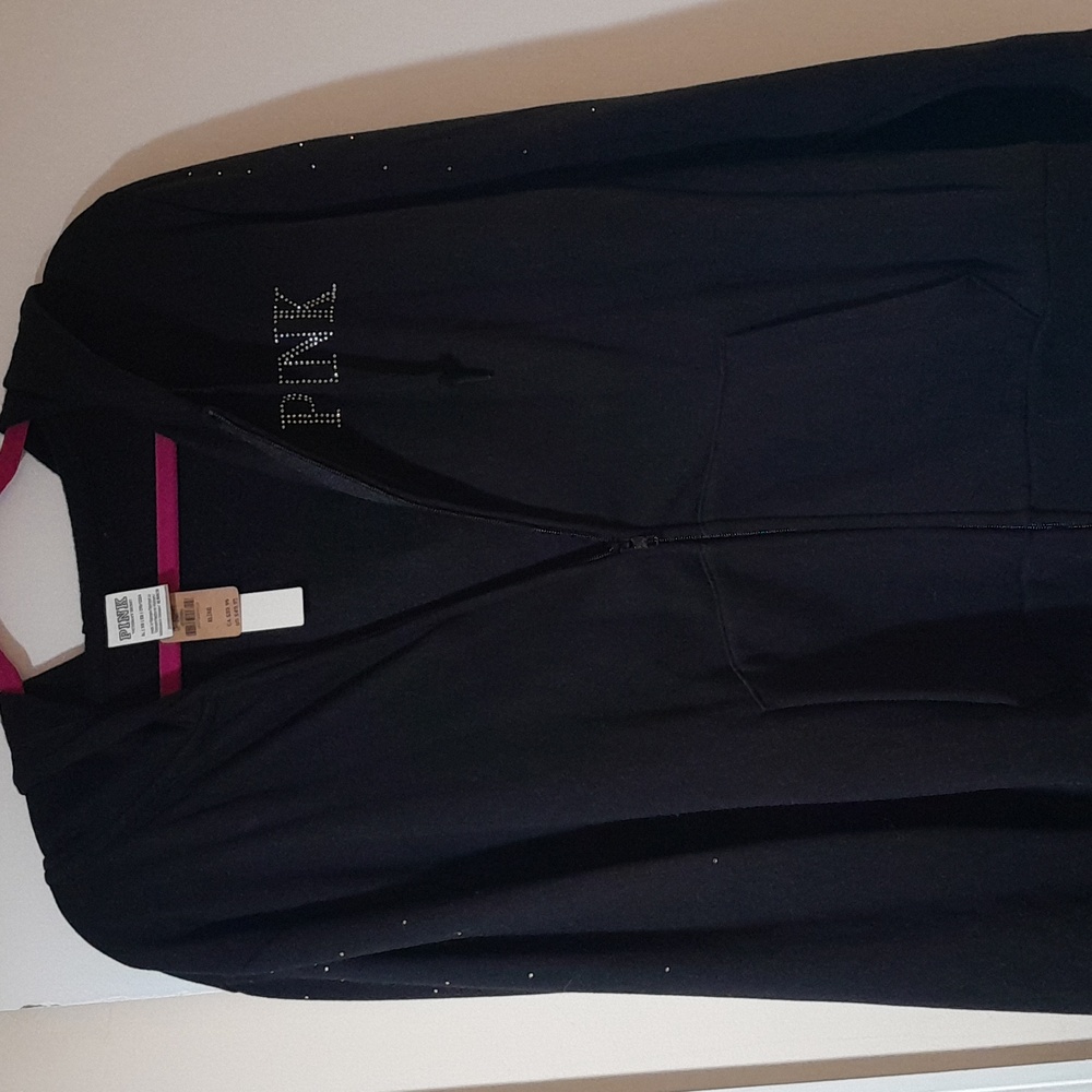 Zipper up sweatshirt/rhinestones